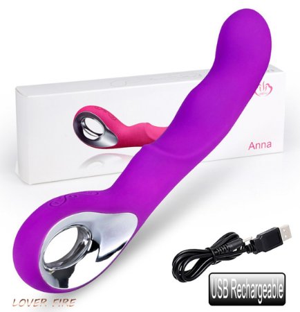 LOVER FIRE USB Rechargeable 10 Function Silicone Waterproof G-Spot Vibrator - Powerful Vibration - Gift Box Included