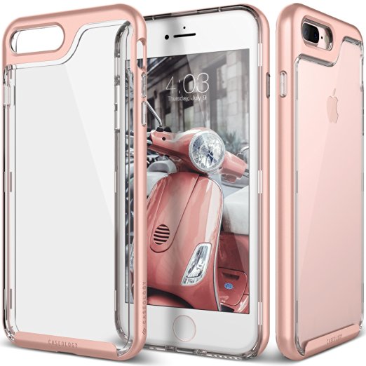 iPhone 7 Plus Case, Caseology [Skyfall Series] Transparent Clear Enhanced Grip [Rose Gold] [Slim Cushion] for Apple iPhone 7 Plus (2016)