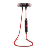 Airmate Bluetooth Headphone Sweatproof V40 Wireless Bluetooth Earphones in ear Noise Cancelling Headset Earbuds with MicrophoneampStereo Sports earphone with Magnet Attraction Red
