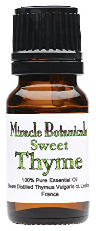 Miracle Botanicals Sweet Thyme Essential Oil - 100% Pure Thymus Vulgaris ct. Linalool - Therapeutic Grade - 10ml