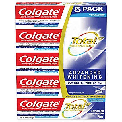 Colgate Total SF Advanced Whitening Toothpaste 6.4 oz, 5-pack