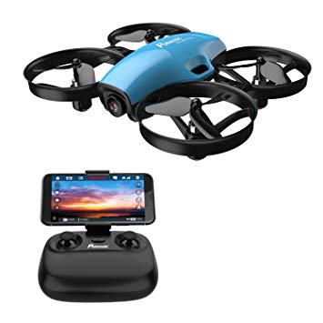 Potensic A30W FPV Drone, Mini RC Nano Quadcopter with Camera, Auto Hovering, Route Setting, Gravity Induction Mode and 500mAh Detachable Battery, Easy To Fly - Blue