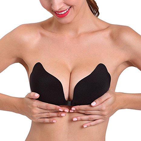 Aidoo Strapless Self Adhesive Reusable Padded Invisible Push Up Bra