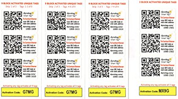 Dynotag Web/GPS Enabled QR Code Smart Tags - Ready to use, 12 UNIQUE Sticker Set (1 sticker each of 12 dynotags)