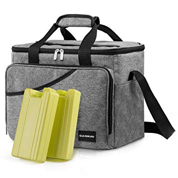 Cooler Bag 40-Can Large Insulated Soft Sided Cooler Bag with 2 Ice Packs Leak-Proof for Outdoor Travel Hiking Beach Picnic Camping Fishing,Canway