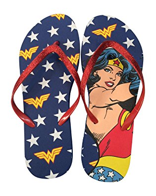 Bioworld DC Comics Wonder Woman Glitter Flip Flops