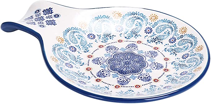 Bico Blue Talavera Ceramic Spoon Rest, Dishwasher Safe