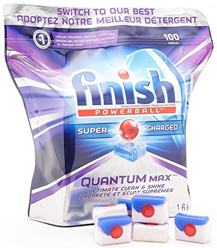 Finish Quantum Max Powerball, 100ct, Dishwasher Detergent Tablets, Ultimate Clean and Shine