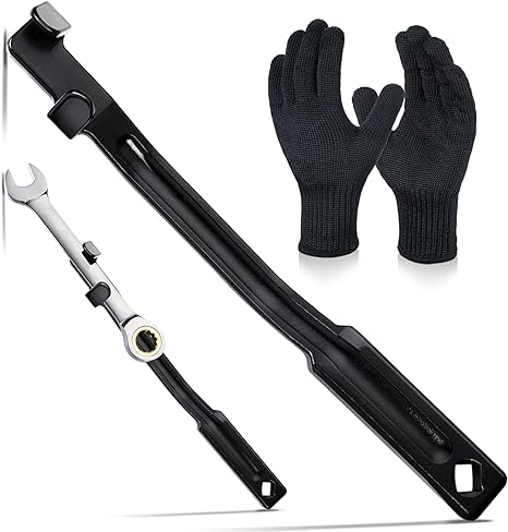 Zonon Wrench Extender Tool 15 Inch Wrench Extension Bar with Non Slip Gloves 1/2 Inch Torque Multiplier Leverage Wrench Extension Torque Multiplier Hand Tools for Ratchet Mechanics Handyman(Black)