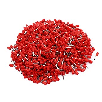 uxcell 1000 Pcs 18 AWG 1.0mm2 Insulated Pin Cord End Wire Ferrules Terminal Red