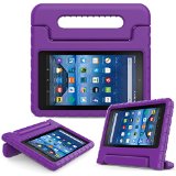 MoKo Fire 7 2015 Case - Kids Shock Proof Convertible Handle Light Weight Super Protective Stand Cover for Amazon Fire Tablet 7 inch Display - 5th Generation 2015 Release Only PURPLE