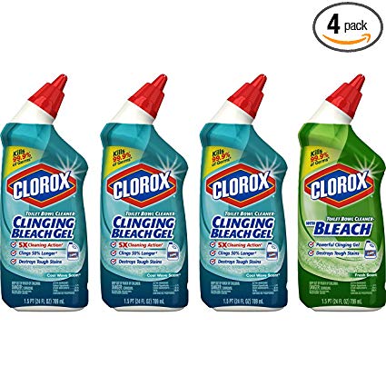 Clorox Toilet Bowl Cleaner with Bleach Variety Pack - 24 Ounces, 4 Pack