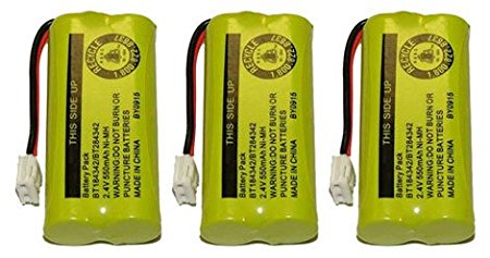 Replacement Battery for AT&T BT8001 / BT8000 / BT8300 / BT184342 / BT284342 / 89-1335-00 / 89-1344-01 / BATT-6010 / CPH-515D (3-Pack, Bulk Packaging)