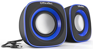 OfficeTec USB Speakers Compact 2.0 System for Mac and PC (Blue)