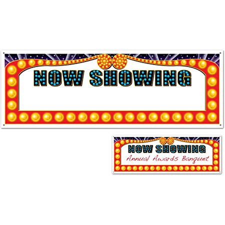 Now Showing Blank Sign Banner Party Accessory (1 count) (1/Pkg)