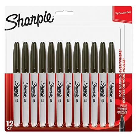 Sharpie Permanent Markers, Fine Tip Pack of 12