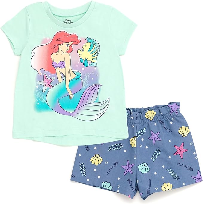 Disney Classics Minnie Mouse Lilo & Stitch Winnie the Pooh Princess Ariel Tinker Bell T-Shirt & Shorts Infant to Little Kid