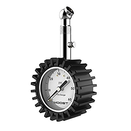Tire Pressure Gauge 60 PSI - Great for Car, Motorcycle, Bike, Trailer, 4WD, RV, SUV - Air Release Valve - 360 Degrees Rotatable Dial , Easy to Use