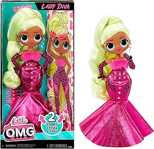 LOL Surprise OMG Lady Diva Fashion Doll with Multiple Surprises Including Transforming Fashions and Fabulous Accessories – Great Gift for Kids Ages 4