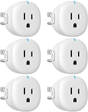 MoKo WiFi Smart Plug, [6 Pack] Mini WiFi Outlet Mini Socket Work with Alexa Echo, Google Home, SmartThings, APP Remote Control Timer Plug, 10A Only Supports 2.4GHz Network No Hub Required, White