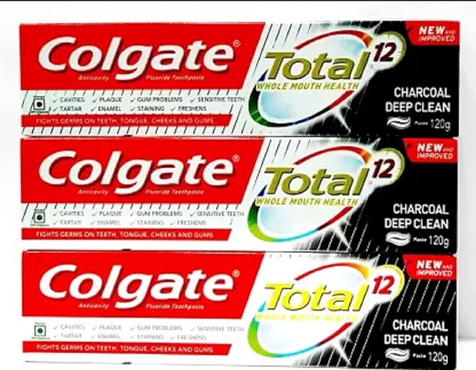 Colgate Total Charcoal Deep Clean Anticavity Toothpaste 120 gm Pack of 3 Toothpaste (360 g, Pack of 3)