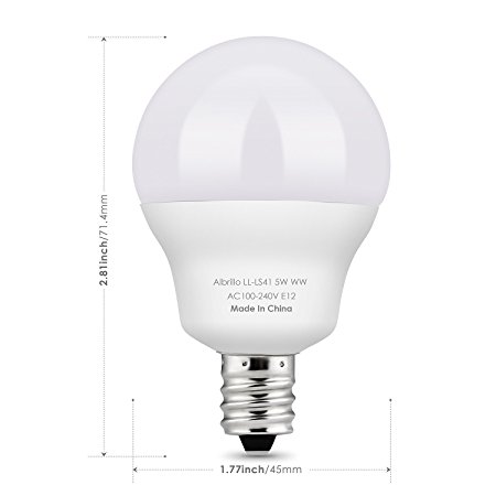 Albrillo E12 LED Bulbs 5W, 40 Watt Equivalent, Warm White 2700K 1 Pack