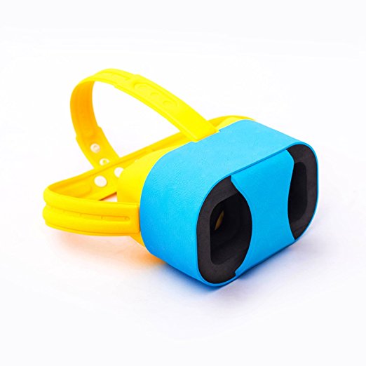 OHPA V2 Childrens 3D Glasses Ultra light Headset DIY Virtual Reality 3D Video Games VR Glasses Cartoon Google Cardboard Kit for iPhone 6 6s Plus Samsung S6 S7 Edge and Other 4.7-5.5" Smartphones, Blue