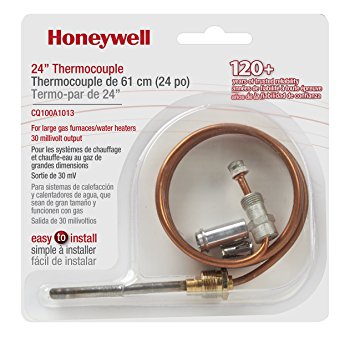 Honeywell CQ100A1013 24-Inch Replacement Thermocouple for Gas Furnaces, Boilers and Water Heaters