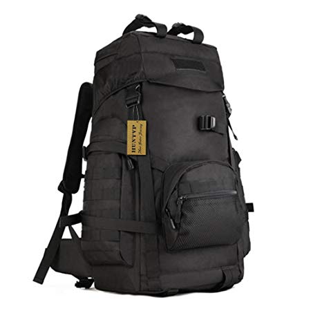 Huntvp 55L Tactical Military MOLLE Assault Backpack Pack Large Waterproof Bag Rucksack Sport Outdoor Gear For Hunting Camping Trekking