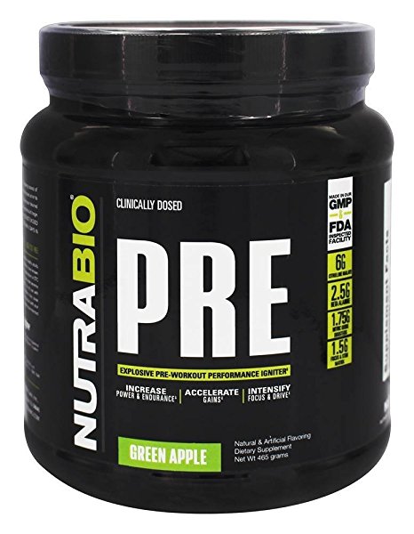 NutraBio - PRE Workout Green Apple - 504 Grams