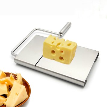 IBEET Cheese Butter Slicer Stainless Steel Cutting Board with Replacement Wire Set- Professional Kitchen Aid