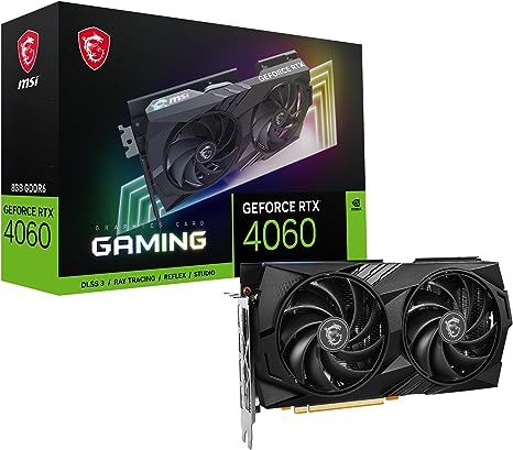 MSI Gaming GeForce RTX 4060 8GB GDRR6 128-Bit HDMI/DP Nvlink TORX Fan 4.0 Ada Lovelace Architecture Graphics Card (RTX 4060 Gaming 8G)