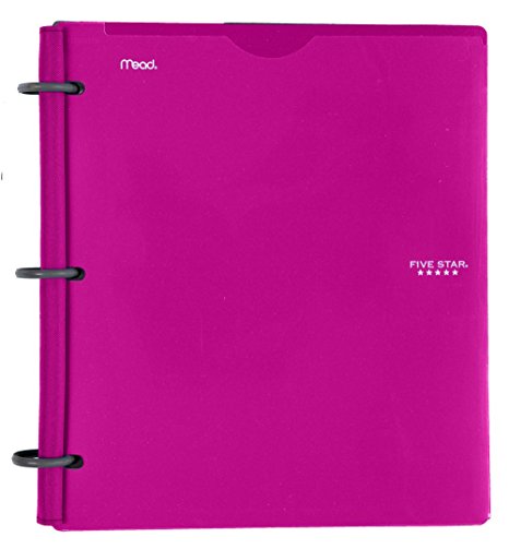 Five Star Flex NoteBinder, 1-Inch Capacity, Customizable Cover, 11.5 x 10.75 Inches, Notebook and Binder All-in-One, Berry Pink/Purple (72522)