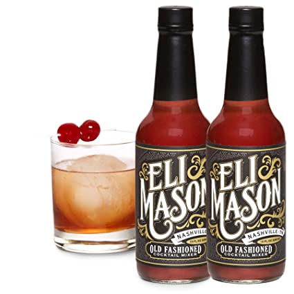 Eli Mason Old Fashioned Cocktail Mixer - All-natural Old Fashioned Cocktail Syrup - Uses Real Cane Sugar & Proprietary Blend Of Cocktail Bitters - Made In USA, Small Batch Cocktail Mixes - 20 Ounces