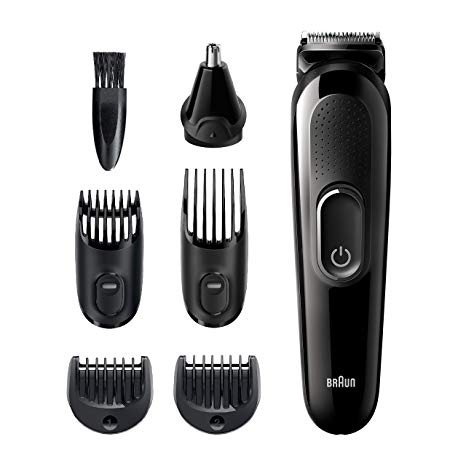 Braun 6-in-1 MGK3220, Beard Trimmer for Men, Face and Ear&Nose Trimmer   Hair Clipper, Black