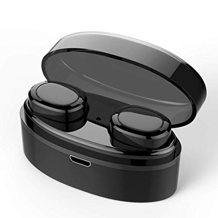 Wireless Bluetooth Earbuds,TNSO E18 Latest Bluetooth 5.0 True Wireless Bluetooth Headphones 15h Playtime 3D Stereo Sound Wireless Headset with Charging Case(Black)