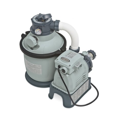 Intex Krystal Clear Sand Filter Pump for Above Ground Pools, 1200 GPH Pump Flow Rate, 110-120V with GFCI