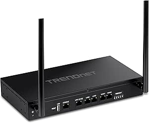 TRENDnet AX1800 Dual-Band WiFi 6 Gigabit Dual-WAN VPN Router, Small Business, Virtual Private Network, Inter-VLAN Routing, QoS, 2.5G Support, Pre-Encrypted Wireless, Black, TEW-929DRU