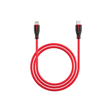 Portronics SILICO-L 20W PD Fast Charging Type C to 8 Pin USB Cable with Data Sync & 1 Meter Cable Length(Red)