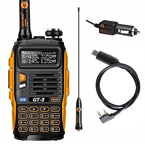 Baofeng PoFung GT-3 Mark-II Transceiver, FM Radio, Dual Band 136-174/400-520 MHz, Chipsets Upgraded, ABS Frame   Programming Cable