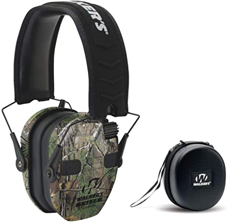 Walkers Razor Slim Electronic Shooting Hearing Protection Muff (Sound Amplification and Suppression) with Protective Case