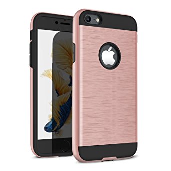 iPhone 8 Case, iPhone 7 Case, A-Maker Shockproof Full Protective Anti-Scratch Resistant of Heavy Duty Dual Layer Rugged Case for Apple iPhone 8 (2017) / iPhone 7 (2016) - Rose Gold