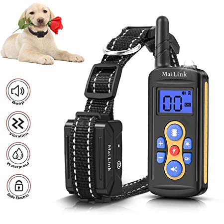 Remote Dog Training Collar, Rechargeable, 100% Waterproof, 2000 Ft Long Range Dog Shock Collar,Beep/Light/Vibration/Shock Modes to Train Your Dogs Safely, for Dogs Small, Medium, Large