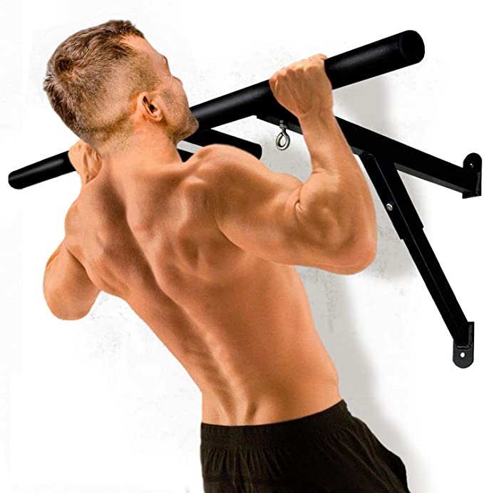 Wall Mounted Pull Up Bar with Special Extended 1.3 Inch Bar Workout Edition Professional Multi-grip Chin up Bar Fitness Equipment 440 Lbs