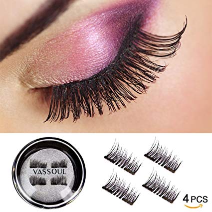 Vassoul Dual Magnetic Eyelashes-0.2mm Ultra Thin Magnet-Lightweight & Easy to Wear-Best 3D Reusable Eyelashes Extensions