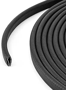 QWORK 50 Feet EPDM Rubber Edge Trim Seal Strip, Fits Edge 1/16" to 1/8"