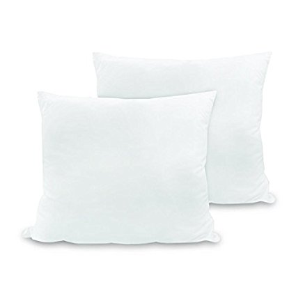 100% White Cotton Covered Pillow Insert, 18" L x 18" W, Exculsively Filled with Our Premium Loft Angel Cluster Fiber Blend - Top Hotel Quality Hypo-allergenic Made In USA By IZO All Supply - Washable