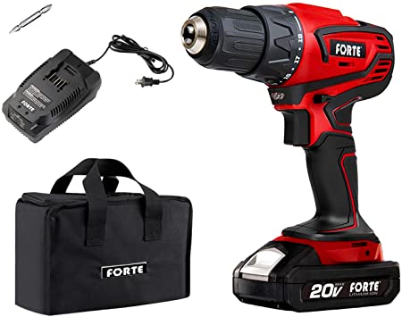 FORTE 20V Max Drill Driver with Li-ion battery & Quick Charger
