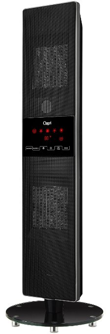 Ozeri OZH1 Dual Zone Oscillating Ceramic Heater and Tower Fan with Adjustable Thermostat and Remote Control