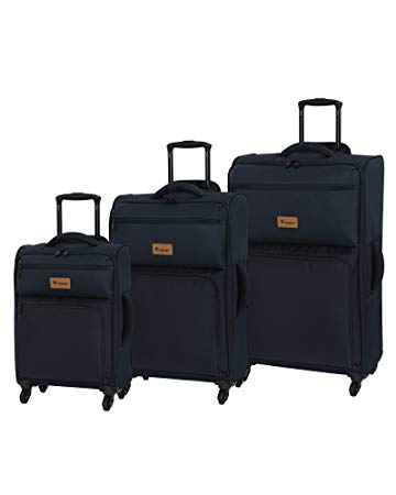 IT Luggage Duotone 4 Wheel Lightweight 3 Piece Set, Tritex Dress Blues Sky Captain